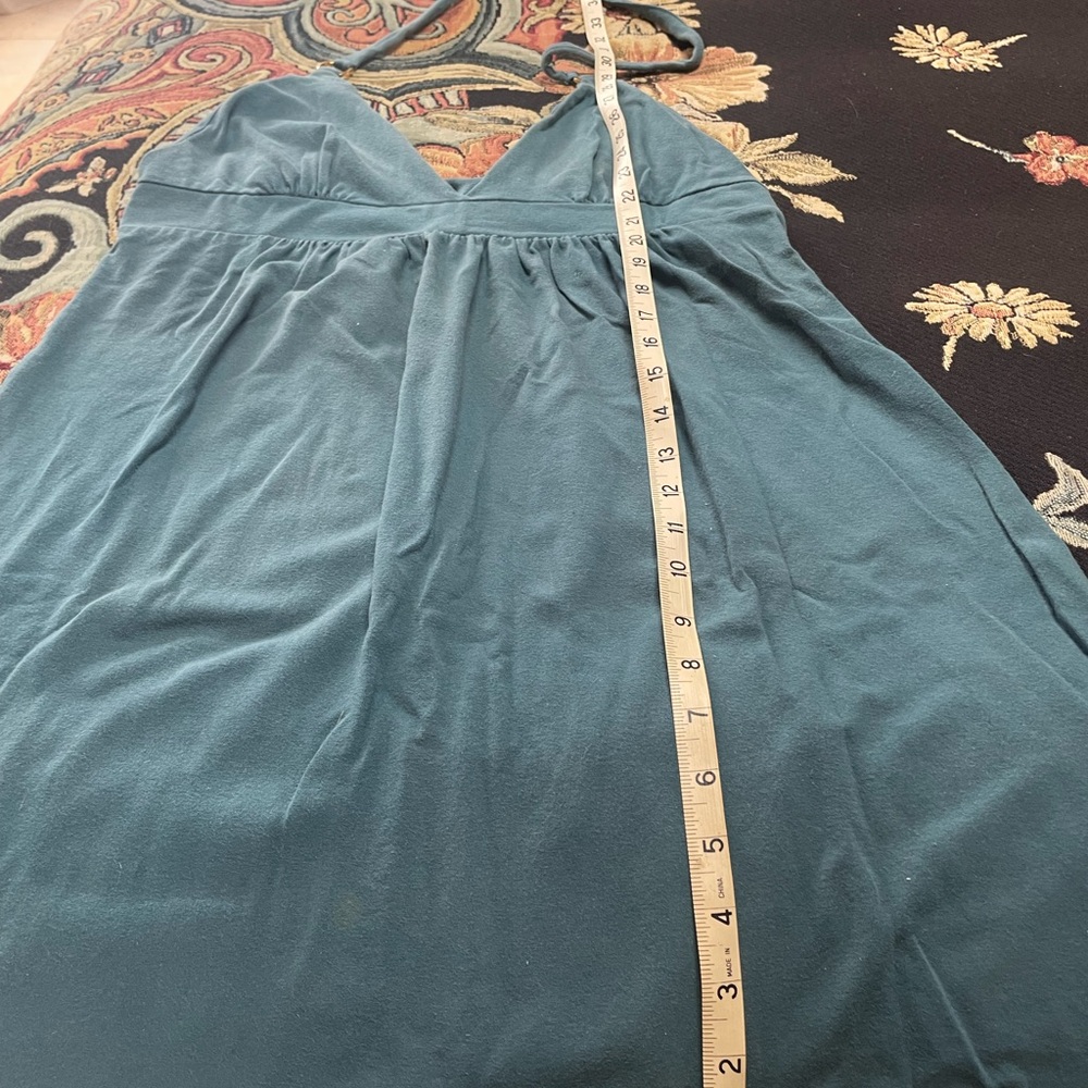 Teal Sleeveless Halter Dress